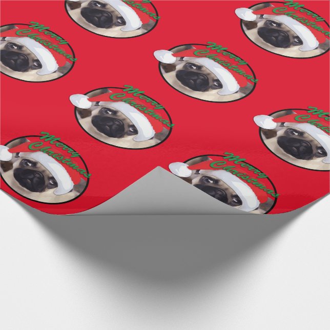 Presente Pug do Natal - papel de envolvimento lustroso, 30" (Ponta)