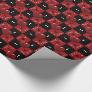 Presente Puppy Lover Verifica PAPEL DE EMBALAGEM Red 02-GIF