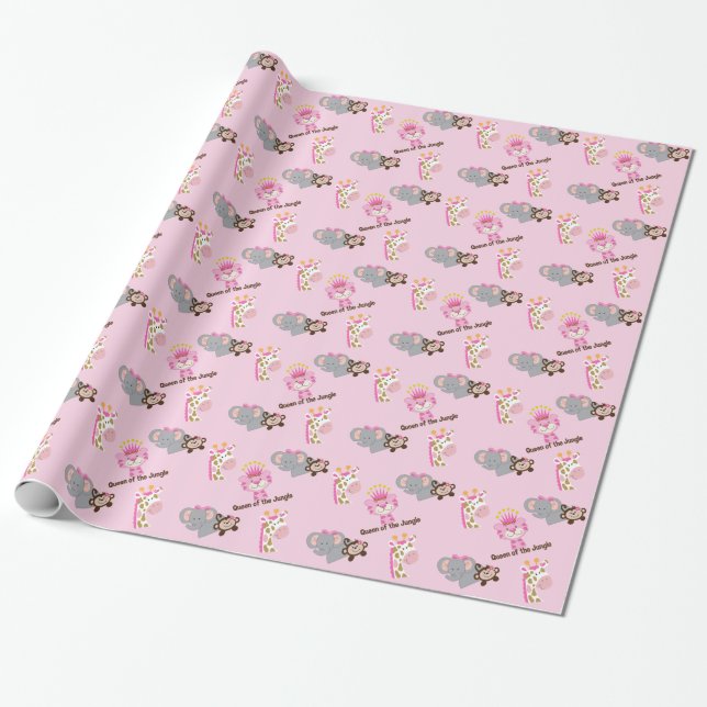 Presente Rainha da selva & do papel de envolvimento dos (Desenrolado)