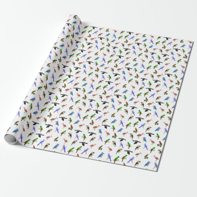 Presente Rebanho do papel de envolvimento dos pássaros (Desenrolado)