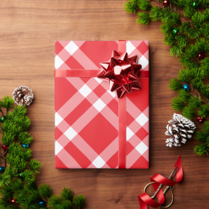Presente Red Gingham - Padrão de papel de moldagem de Natal