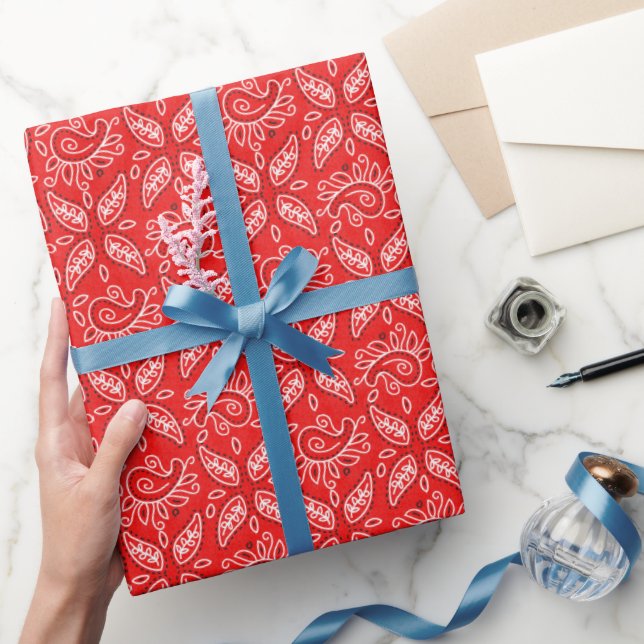 Presente Red Paisley, em forma de papel de embalagem (Presentear)