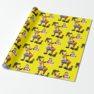 Presente Reindeer de Papel de Embalagem de Natal