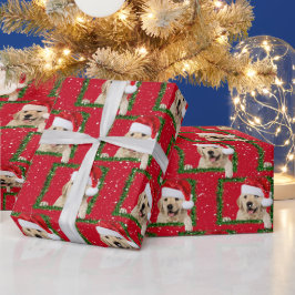 Presente Retriever De ouro Em Papel De Enrolamento De Tinse