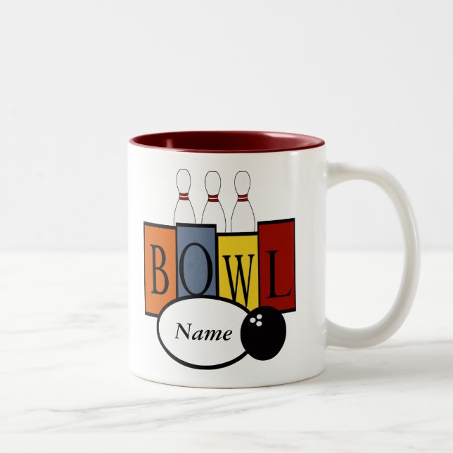 Presente retro personalizado da caneca da boliche (Direita)