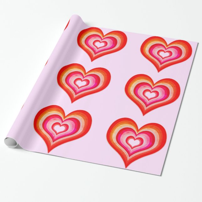 Presente Reverberação de Papel de Enrolamento Rosa (Desenrolado)