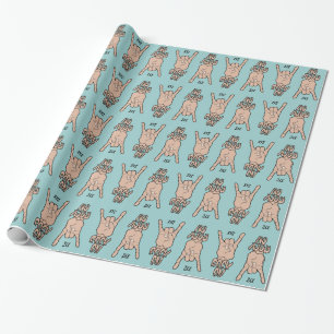 Presente ROCK ON papel de empacotamento de cores personaliz
