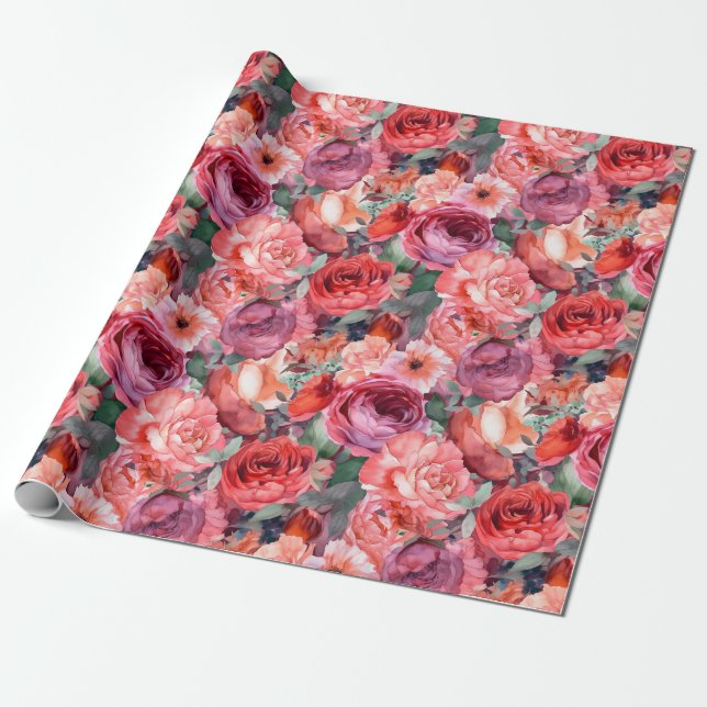 Presente Rolamento de papel de enrolamento de Rosas de aqua (Desenrolado)