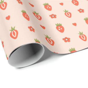 Presente Rolha de Papel de Embalagem de Padrão de Morango D