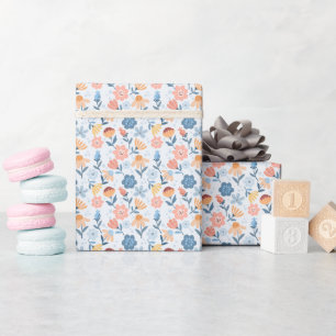 Presente Rolha de papel de empacotamento de padrão floral r