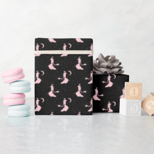 Presente Rolha de papel de moldagem de bruxa preto e rosa