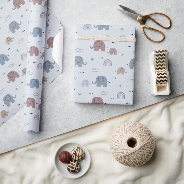 Presente Rolha de Papel de Moldagem de Padrão de Elefante p (Artesanato)