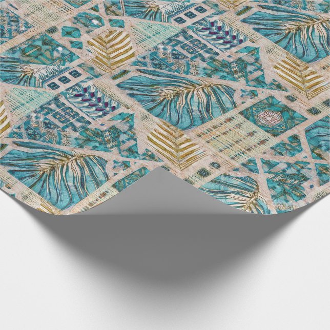Presente Roll de Papel de Embalagem de Blues Botânicos Hava (Ponta)