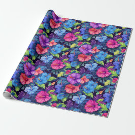 Presente Roll de Papel de Embalagem de Hibiscus (Escuro IV)