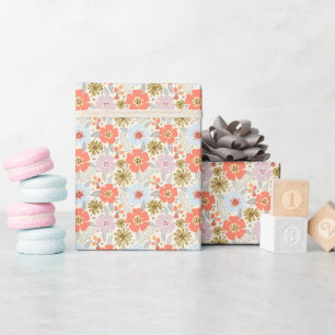 Presente Roll de papel de empacotamento de padrão floral in