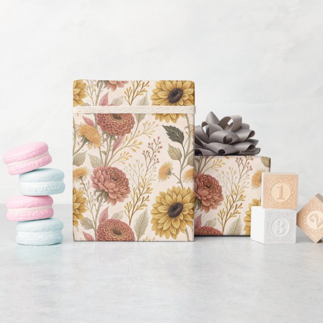 Presente Roll de papel de enrolamento de Impressão Floral d (Chá de bebê)