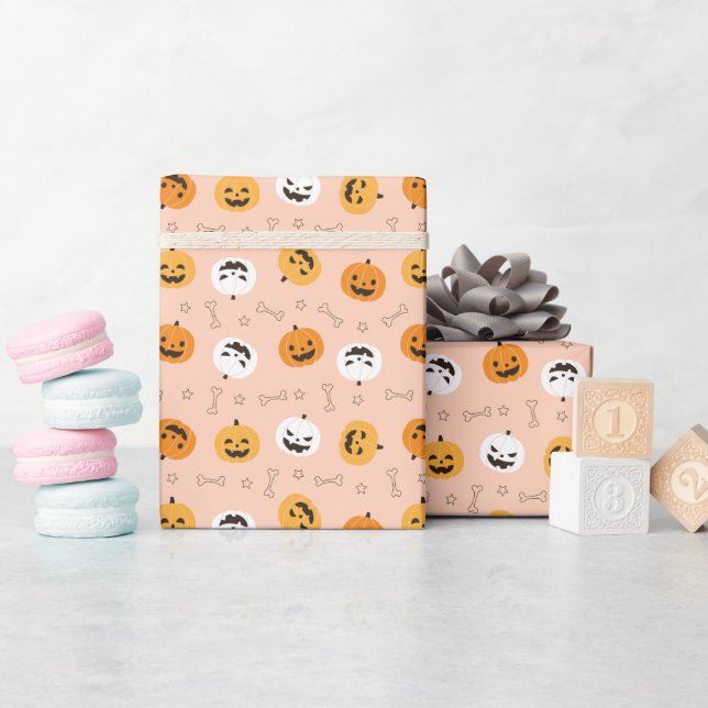 Presente Roll de Papel de Enrolamento de Pumpkins Sorrindo (Chá de bebê)
