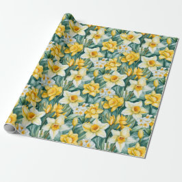 Presente Roll de Papel de Moldagem de Daffodils com Aquarel