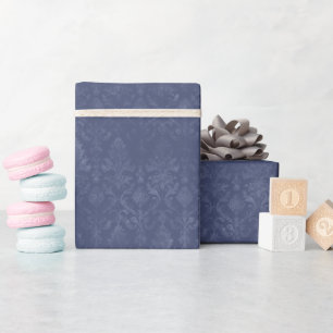 Presente Roll de papel de moldagem de Damasco Floral Azul E