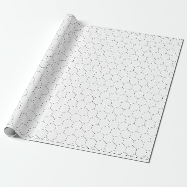 Presente Rolo de Papel de Jogo Hexagonal - Hexágonos  (Desenrolado)