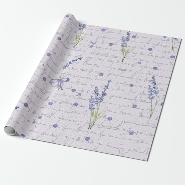Presente Rolo do papel de envolvimento da lavanda do (Desenrolado)