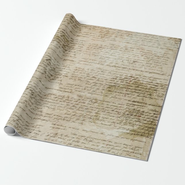 Presente Rolo velho do papel de envolvimento da carta de (Desenrolado)