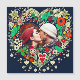 Presente Romântico de Quadro Cardíaco Floral Perso