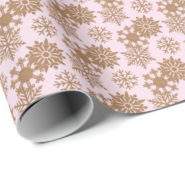 Presente Rosa claro| Papel de enrolamento em flocos de neve (Ponta do rolo)