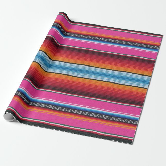 Presente Rosa do papel de envolvimento   de Serape (Desenrolado)