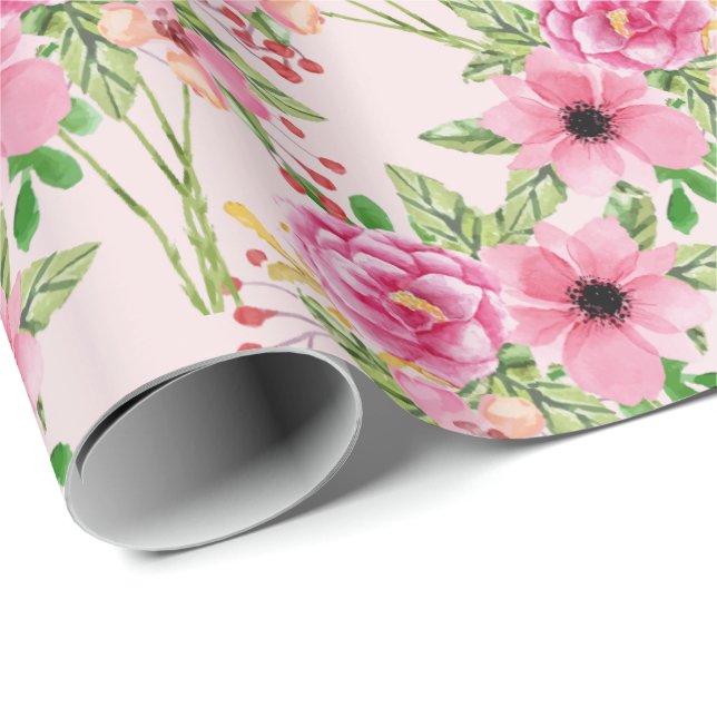 Presente Rosa Macio | Papel de enrolamento das flores rosa (Ponta do rolo)