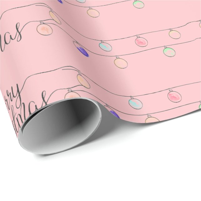 Presente Rosa| Papel De Embalagem Para Envolventes De Natal (Ponta do rolo)