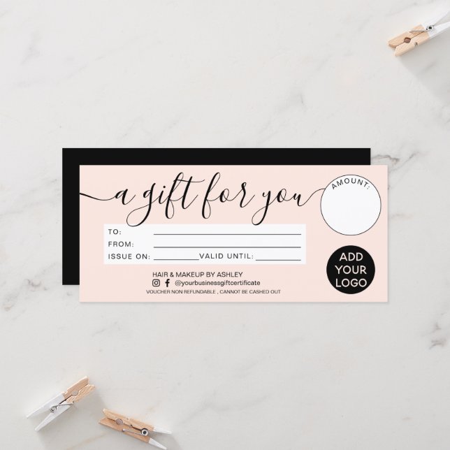 Presente rosa para pincel moderno para o seu logot (Frente/Verso In Situ)