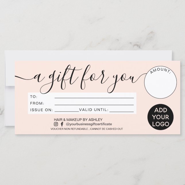 Presente rosa para pincel moderno para o seu logot (Frente)