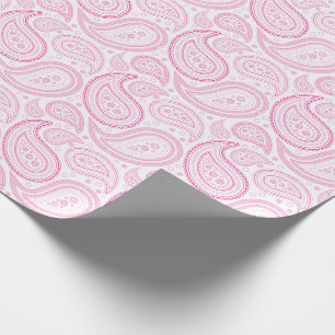 Presente Rosa quente de Paisley no papel de envolvimento