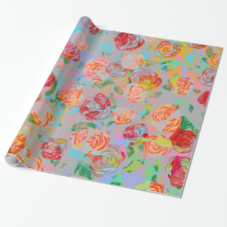 Presente Rosas do vintage - papel de envolvimento