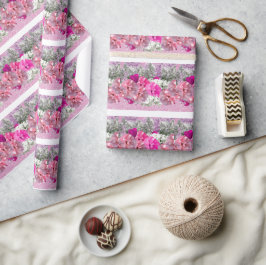 Presente Rosas e papel de emblema com falso coloração rosa