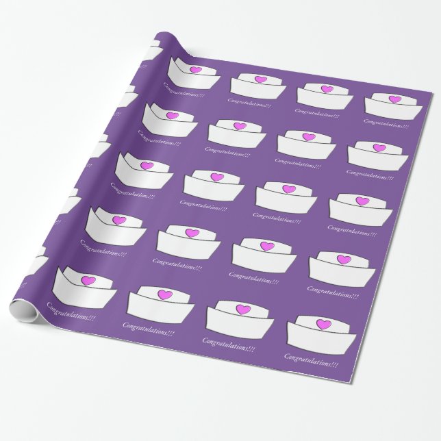 Presente Roxo do boné da enfermeira do papel de (Desenrolado)