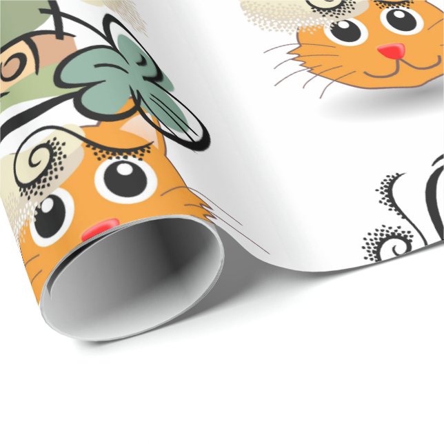 Presente Rua, Gato de Papel de Enrolação no Dia de Patrick (Ponta do rolo)