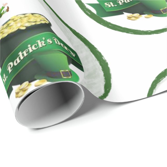 Presente Rua, papel de embrulhamento no dia de Patrick (Ponta do rolo)