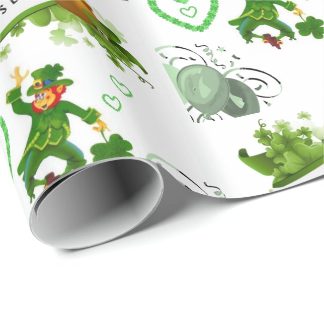 Presente Rua, papel de embrulhamento no dia de Patrick (Ponta do rolo)
