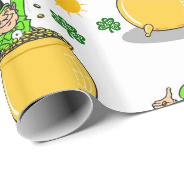 Presente Rua, papel de embrulhamento no dia de Patrick (Ponta do rolo)