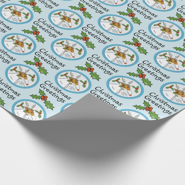 Presente Rudolph o papel de envolvimento cheirado vermelho (Ponta)