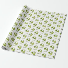 Presente Saltos Flores e folhas de papel de enrolamento de 