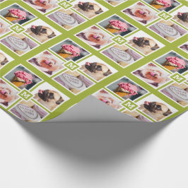 Presente SEU papel de empacotamento FOTOS E MONOGRAM