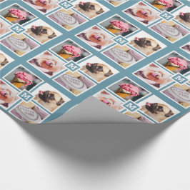Presente SEU papel de empacotamento FOTOS E MONOGRAM