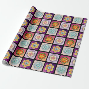 Presente Seu papel de moldagem de mandalas colorido - preto