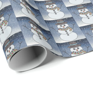 Presente Snowman w/BG - Papel de enrolamento