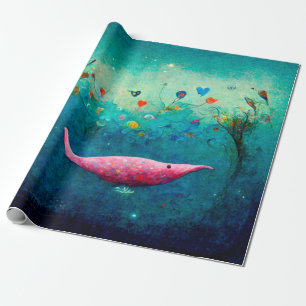 Presente Sob o padrão do oceano de água Papel de ondulação