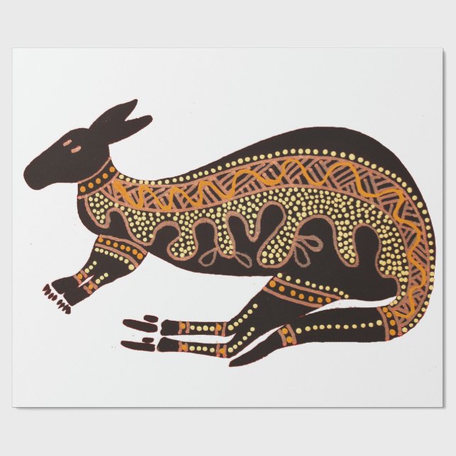 Presente Solteiro de canguru sobre papel branco (Aberto)