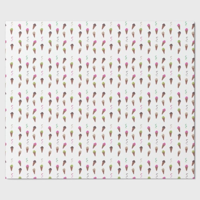 Presente Sorvete Cones & Fitas Papel de Embalagem de Aniver (Barra)